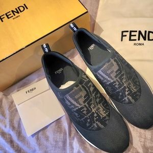 Fendi Logo Slip-On Sneakers